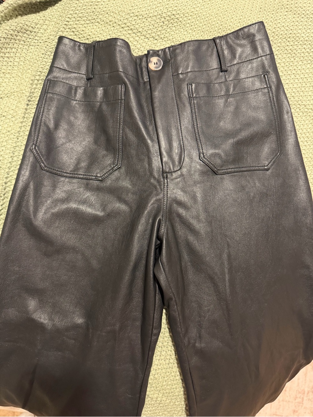 MAEVE- Black Faux Leather High-Waist Women’s Jeans